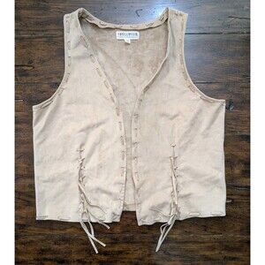 Idyllwind Fueled By Miranda Lambert Vest Size L Tan Faux Suede Fringed Western